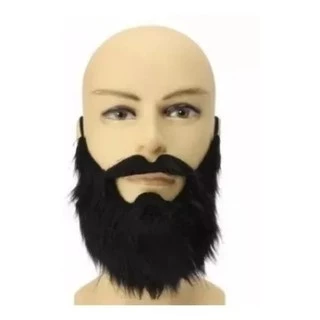Máscara Barba E Bigode Postiço Fantasia Cosplay Fake Carnaval