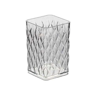Porta Escova e Creme Dental Transparente Incolor Linha Glamour