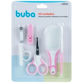 Kit Cuidados com o Bebê 6 Peças Rosa 5239 - Buba