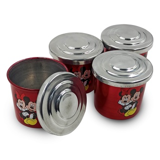Kit 4 Porta Condimentos 250ml Alumínio Mickey Minnie