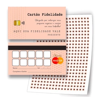 100 Cartão Fidelidade Rose + 400 (selo) Adesivo de Brinde (sem personalização)