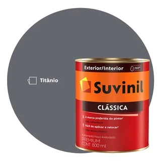 Tinta Anti Mofo Fosca Suvinil Clássica 800ml Cinza Titânio