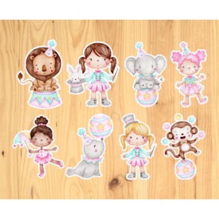 Circo rosa Aquarela Tags para decorar personalizados de festa (Tamanhos ...