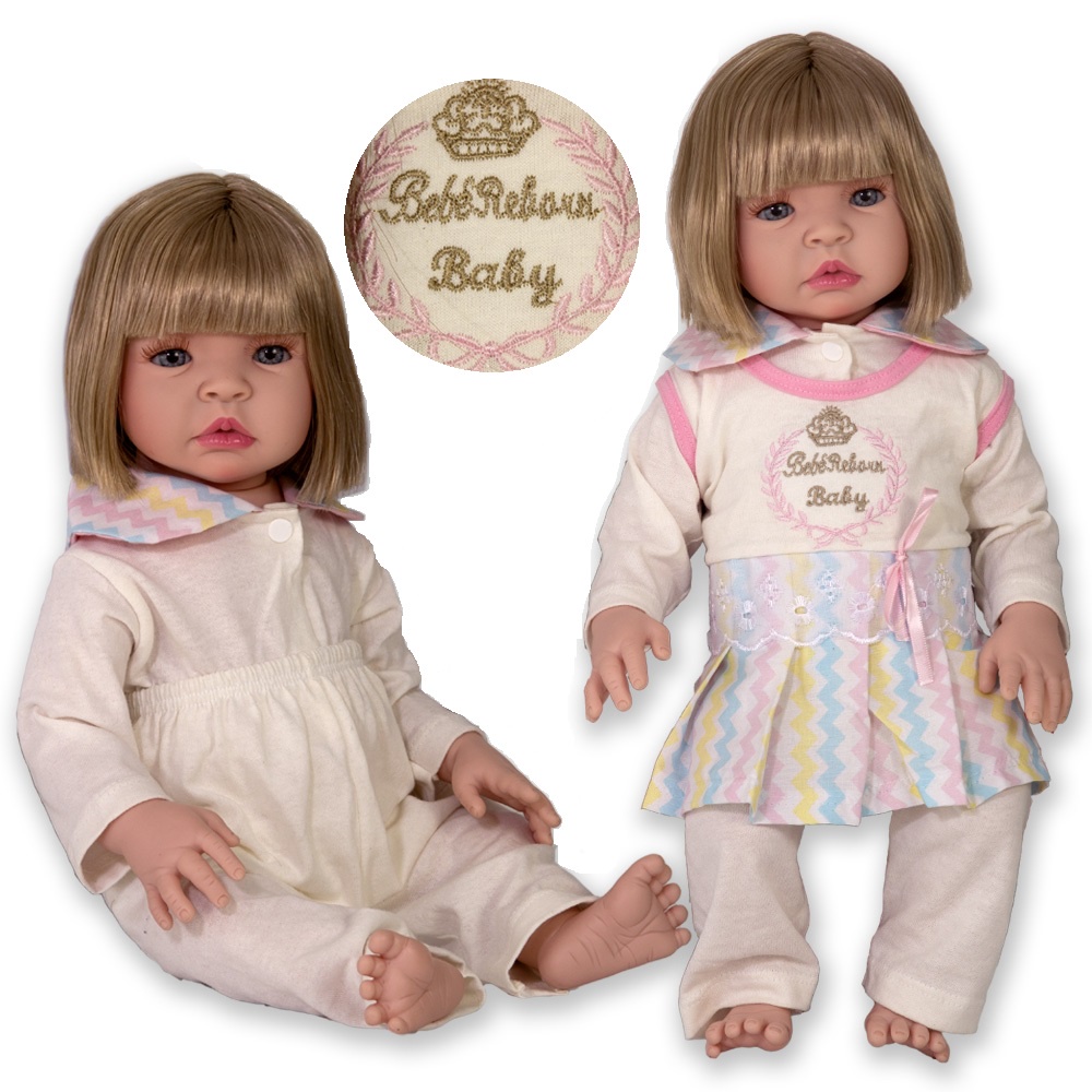 Boneca Bebê Reborn Barata Siliconada Linda Baby Dolls Loira - USA Magazine