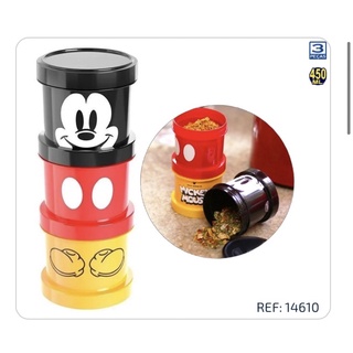 Conjunto De Pote De Plastico Redondo Mickey Empilhavel Com Tampa cozinha utensílios