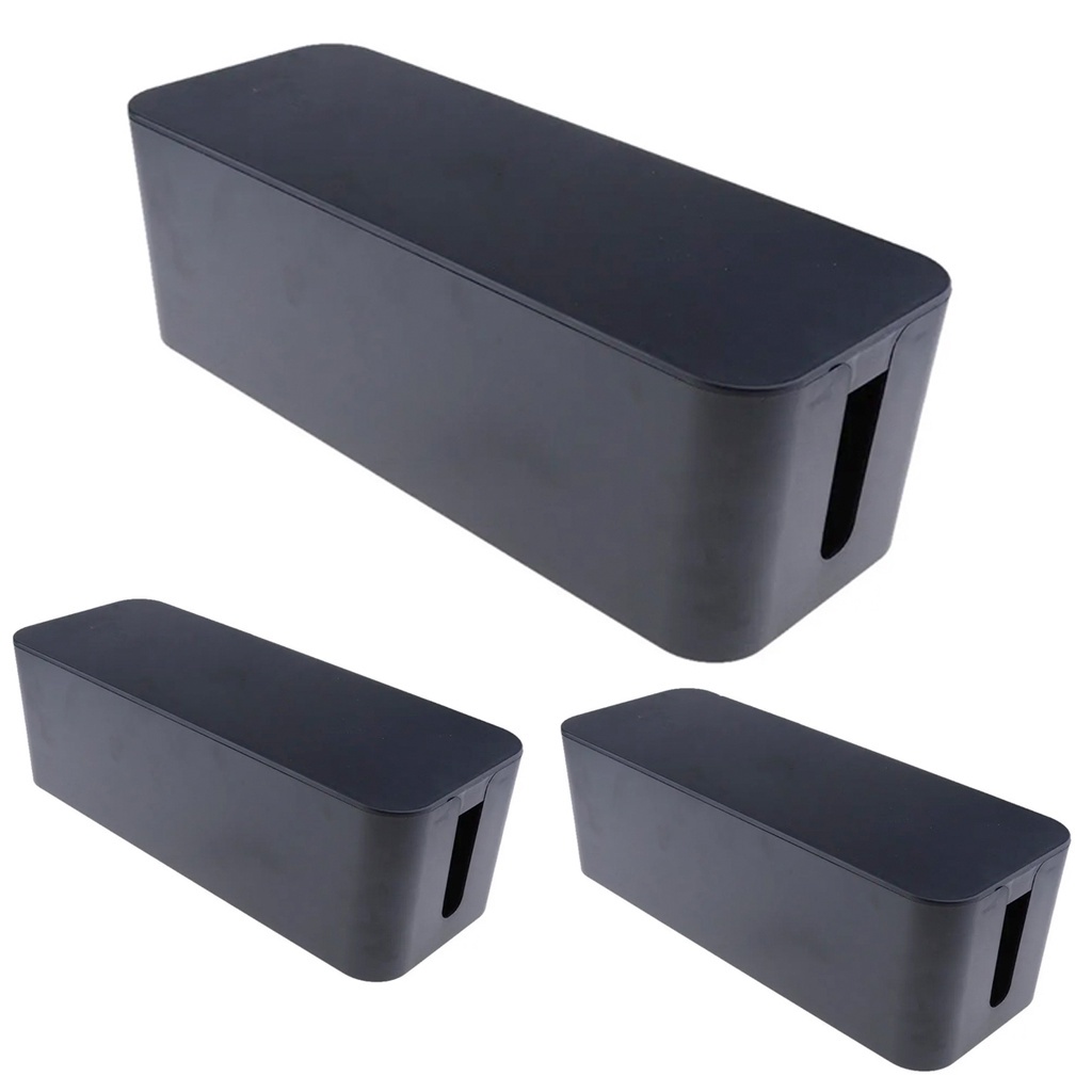 Kit 3 Caixa Organizadora Proteger Fios Tomadas Preta 40cm | Shopee Brasil