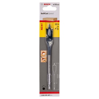 Broca Bosch Self Cut Speed para Madeira 16mm (encaixe 1/4")