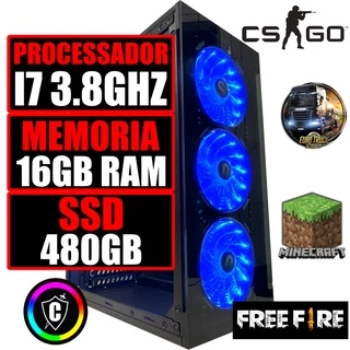 Cpu Computador PC Gamer Intel Core i7 3.8Ghz / 16GB de RAM / Ssd 480Gb