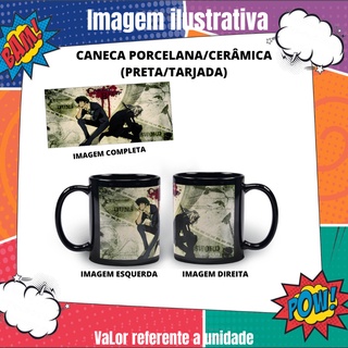 Caneca Fate/Stay Night Personagens 325Ml Interior Alça Preta