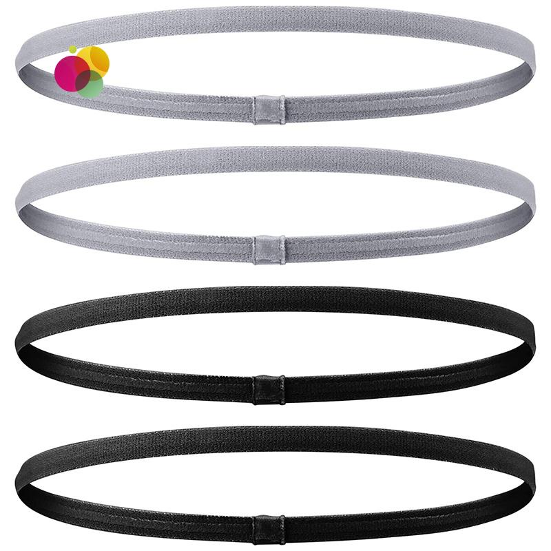 4 Pçs Faixa De Cabelo Elástica Grossa Antiderrapante Esportiva Para