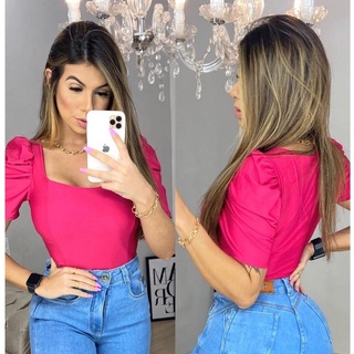 Cropped manga longa princesa bufante elegante - R$ 68.99, cor Vermelho  #165184, compre agora