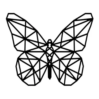 Quadro Decorativo Borboleta Geometrica Preto
