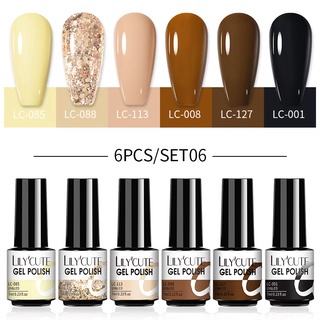 [UR SUGAR 6Pcs/Set Conjunto De Polimento Em Gel Colorido Uv Nail Art 7ml