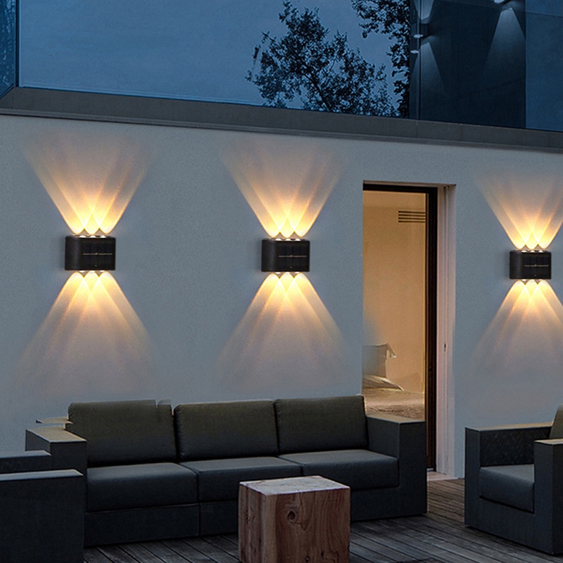 (Pronto Estoque) Arandela De Parede Com 2 Lâmpadas Solares LED À Prova D'água Para Ambientes Externos/Decoração De Jardim