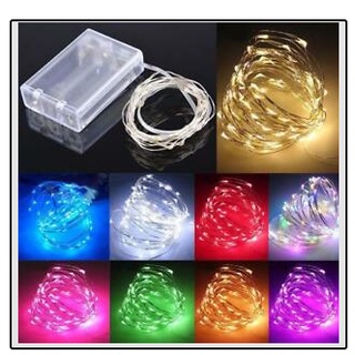 Fio Fada Prata Cordão Luz Cores Natal 3m 30 Leds Pilha Promoção