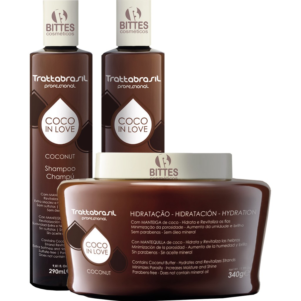 Kit Coco in Love Trattabrasil Professional Ação Nutritiva e Hidratante ...