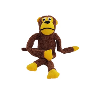 Brinquedo Mordedor Pelúcia Macaco Macaquinho Interativo com Apito Pet Para Cachorros Cães E Gatos