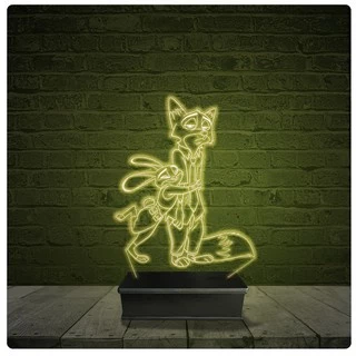 Led Luminária Acrílico Abajur - Disney Zootopia 01