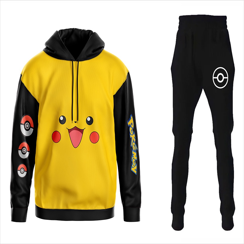 Moletom Feminino Pikachu Adulto Capuz Bordado e Zíper