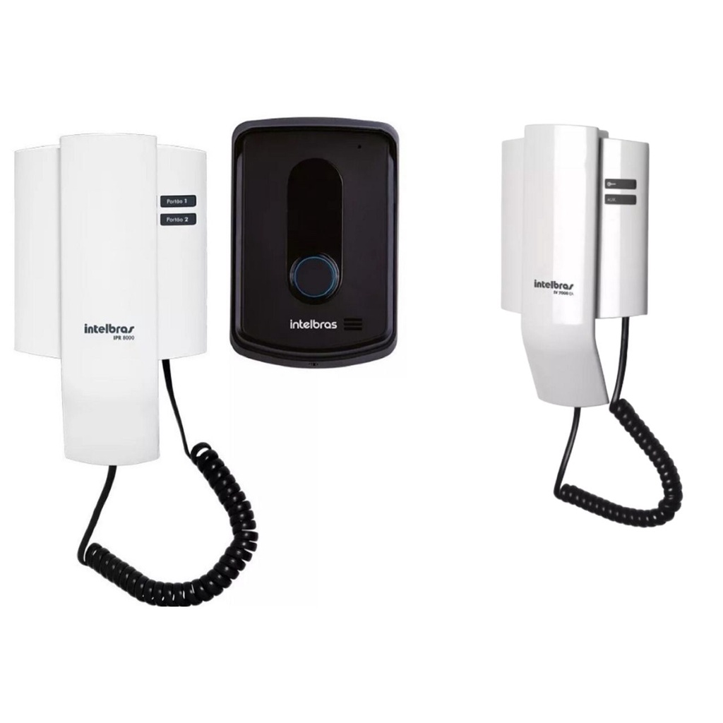 Kit Porteiro Campainha Interfone Residencial - Intelbras Com Extensão ...