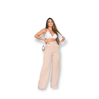 Pantalona calça alfaiataria elegante e fina Roupa Feminina