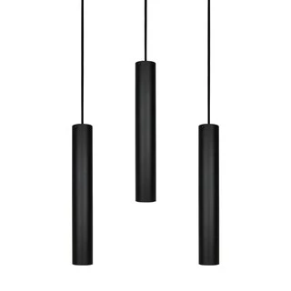 Kit 3 Pendente Tubo 35cm Gu10 Preto P/ Bancada Cozinha Banheiro Quarto
