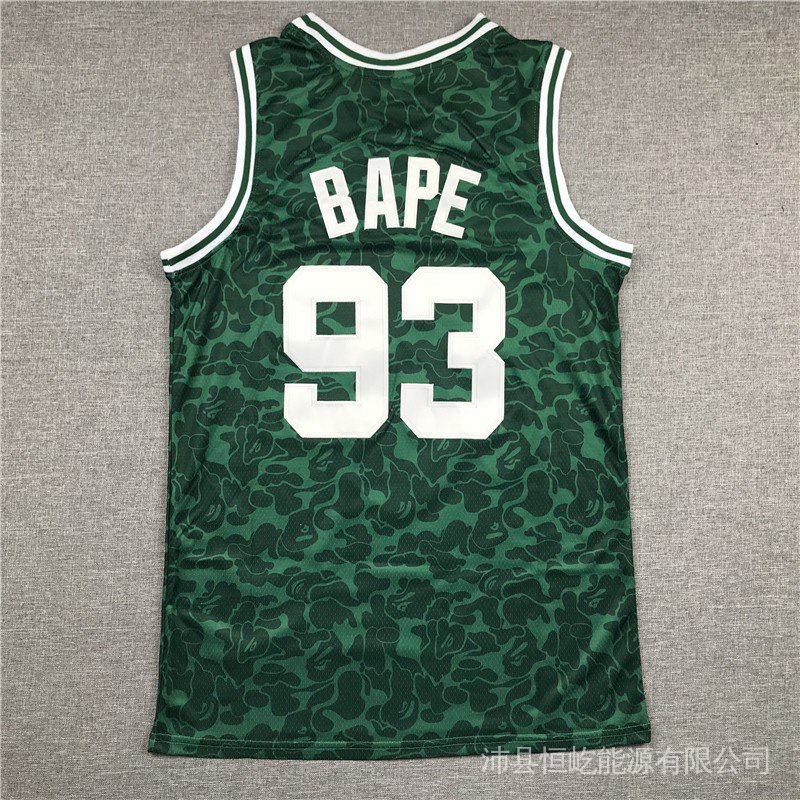 Nba Jersey Boston celtics No . 93 Bape Colete Esportivo Verde Easy monkey Edição Conjunta The New XLsB
