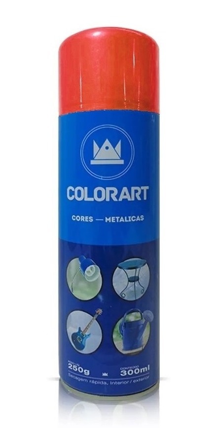Tinta Spray Vermelho Metalico Colorart 300ml | Shopee Brasil