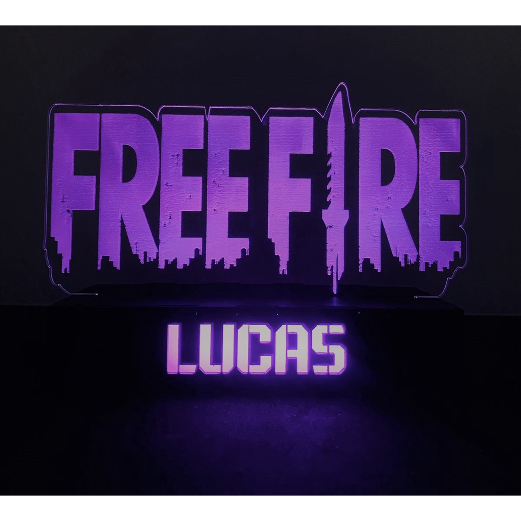 Luminária Ou Troféu Free Fire Personalizado Com Led 15x15cm - Net  Shope.com.br