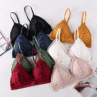 Sutiã Sexy De Renda Com Decote Em V Para Feminina/Sutiã Triangular Francês Sem Costura