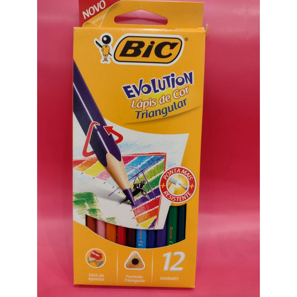 lapis de cor triangular bic | Shopee Brasil