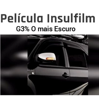 Película insulfilm G3%, 10m X 50cm, o mais escuro, + Brinde 1 uma Espatula para automóveis, janelas, box e outros.