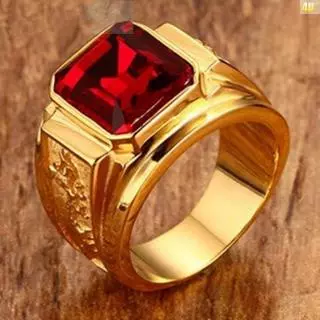 Anel De Moda Ouro Vintage Para Homens Diamante