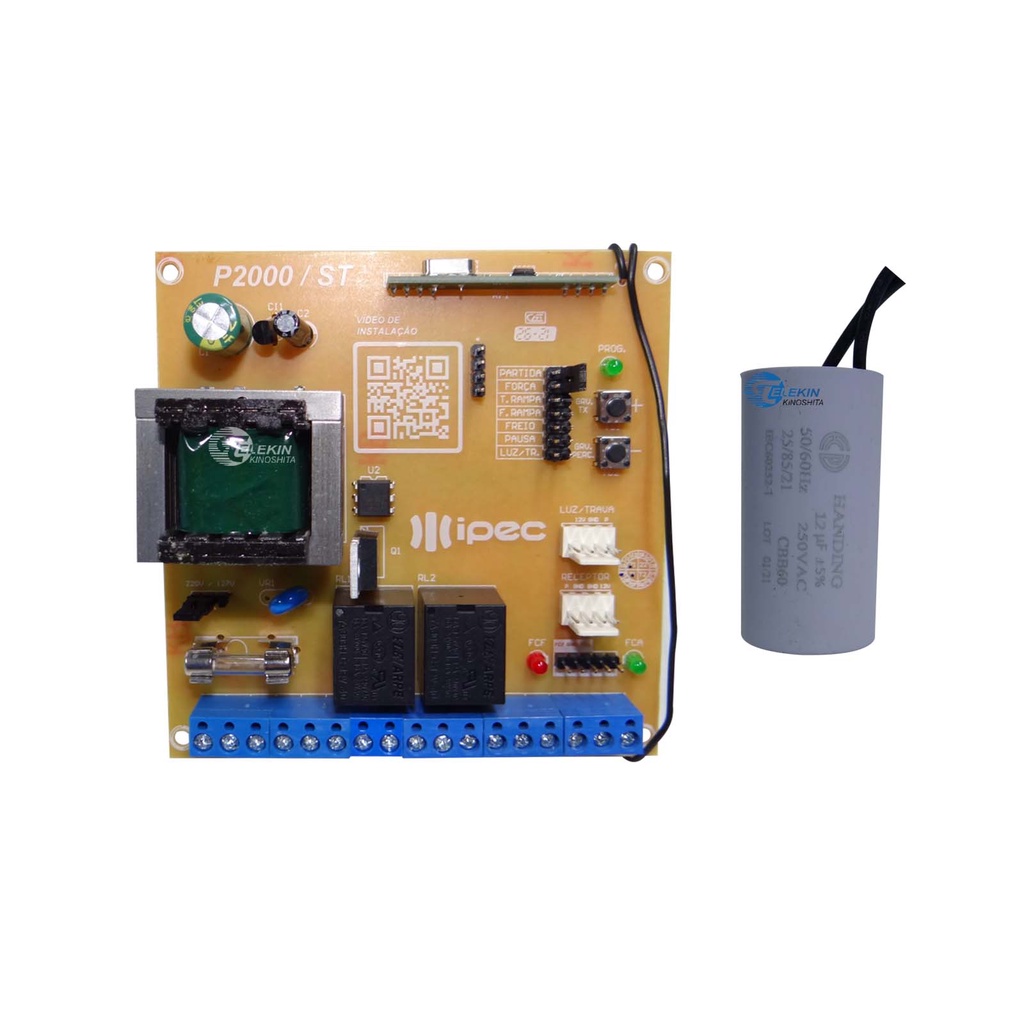 Central de comando P2000 Ipec + capacitor 12UF compativel com Peccinin ...