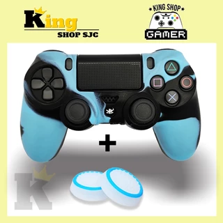 Capa De Silicone Para Controle Dualshock Ps4 + 1 Par Grip Analogico Playstation 4