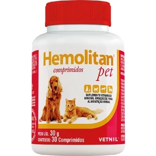 Suplemento Vetnil Hemolitan Pet 30 comprimidos