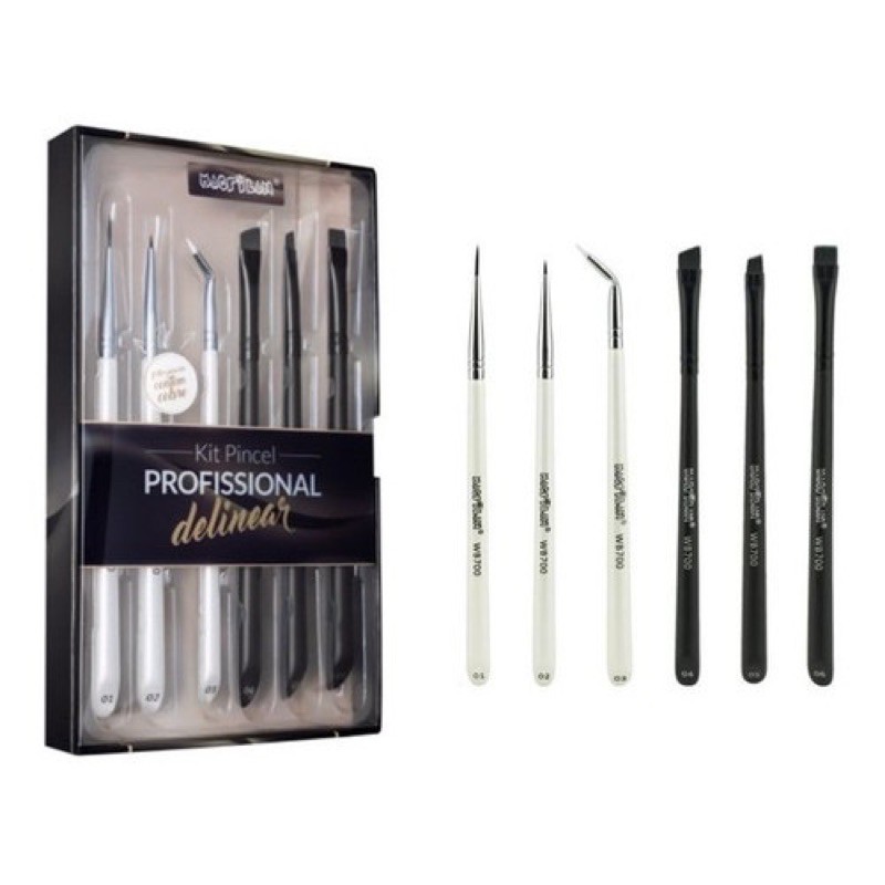 Kit Pincel Profissional Para Delinear - Macrilan Wb700