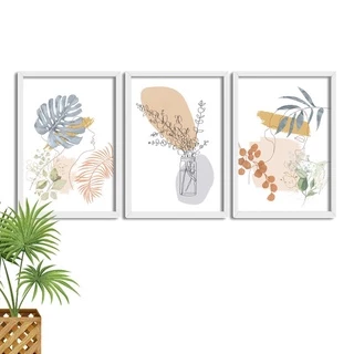 Kit 3 Placas Quadros Decorativos Mulher Minimalista