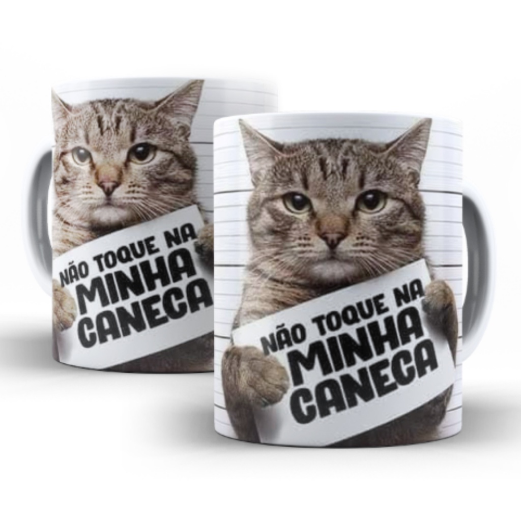 Caneca Gato Não Toque na Minha Caneca Personalizada de Porcelana Pet Presente Xícara