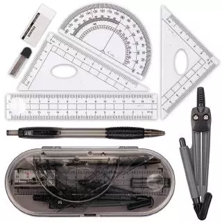 8 Pçs/Set Desenho Bússola Régua Kit Estudantes Exame Escolar Ferramentas De Matemática Engenharia