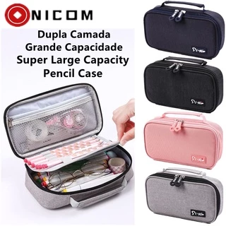 Estojo De Lápis De Grande Capacidade Durável Com Zíper Thunlit Simple And Large-Capacity Stationery Box Pen Box Creative Multi-Function Canvas Pencil Case,material escolar,papelaria,
