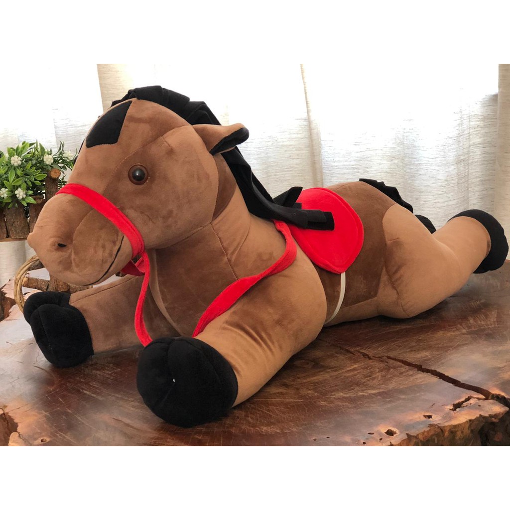 Bicho de pelúcia cavalo 70cm grande Fofo decoração brinquedos