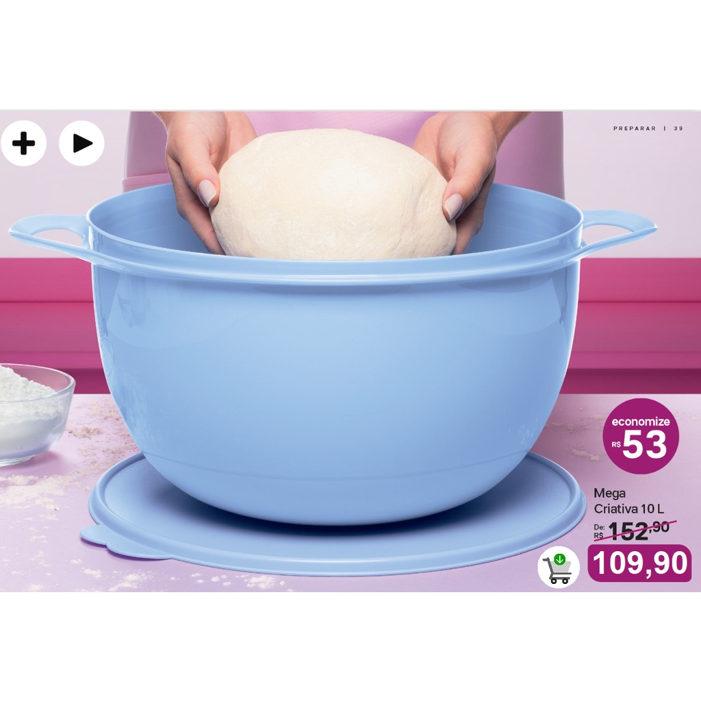 TUPPERWARE MEGA CRIATIVA 10 LITROS AZUL | Shopee Brasil
