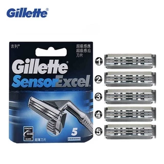 Lâmina De Barbear Gillette Sensor Excel Substituir Cabeças Dos Homens Barba Cabelo Facial Remoção De Camada Dupla Barbeador Lâminas Vector3 Navalha pisau cukur