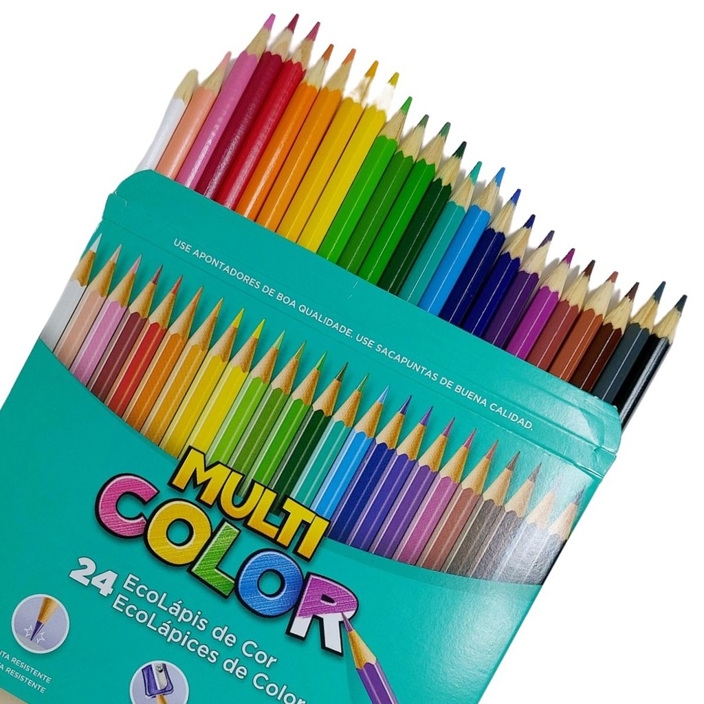 Lápis De Cor 24 Cores Multicolor Super