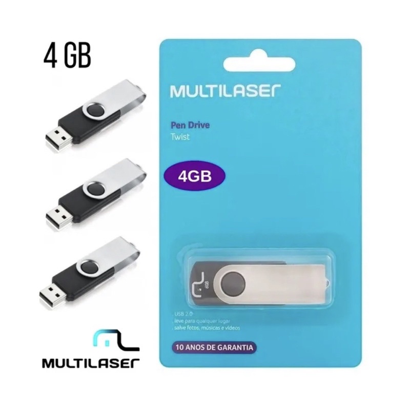 Pen driver 4gb Multilaser Twist PD586 | Shopee Brasil
