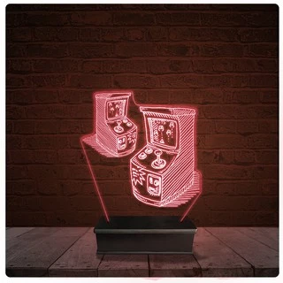 Abajur Luminária Acrílico Led - Flliperama Arcade Jogo
