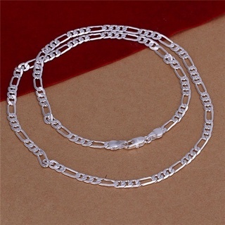 1 PC Atacadista De Homens Colar De Corrente Lateral Plana 4MM 16-30