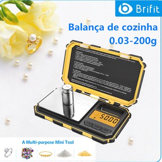 Brifit Mini Balança De Bolso Com 200g/0,01g/Precisão Para Joias/Cozinha
