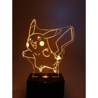 Luminária abajur led Pokémon Pikachu personaliso com seu nome